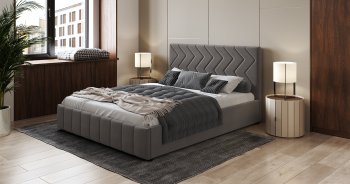 Кровать с подъемным механизмом Милана 1400 (серо-коричневый) (НиК) в Ирбите - irbit.mebel-e96.ru