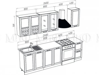 Кухонный гарнитур Милано 2000 мм орех (Миф) в Ирбите - irbit.mebel-e96.ru