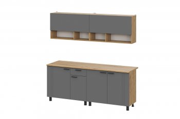 Кухонный гарнитур Монако 2000 мм графит (СВ) в Ирбите - irbit.mebel-e96.ru