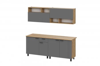Кухонный гарнитур Монако 2000 мм графит (СВ) в Ирбите - irbit.mebel-e96.ru