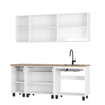 Кухонный гарнитур Монтана 2000 мм белый/графит (БТС) в Ирбите - irbit.mebel-e96.ru