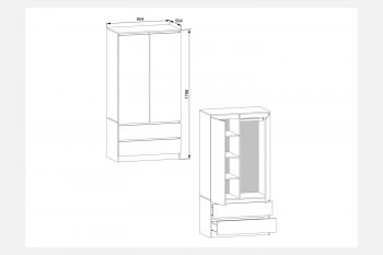 Шкаф 900 мм с антресолью Мори графит (ДСВ) в Ирбите - irbit.mebel-e96.ru