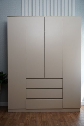 Шкаф распашной Мори 1600 мм сатин (ДСВ) в Ирбите - irbit.mebel-e96.ru