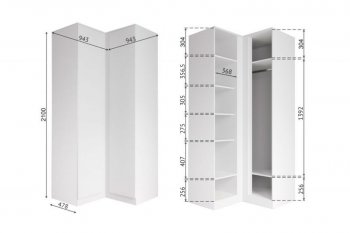 Угловой шкаф Мори белый (ДСВ) в Ирбите - irbit.mebel-e96.ru