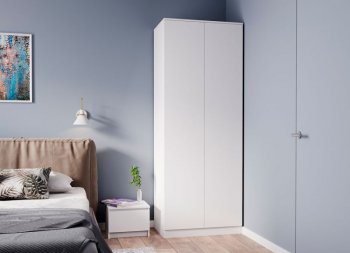 Шкаф двустворчатый Мори МШ800.1 белый (ДСВ) в Ирбите - irbit.mebel-e96.ru