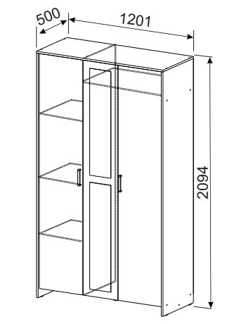 Шкаф распашной 1200 мм Дольче (СВ) в Ирбите - irbit.mebel-e96.ru