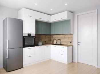 Кухонный гарнитур угловой Муссон 2200*1700 мм (Санвут) в Ирбите - irbit.mebel-e96.ru
