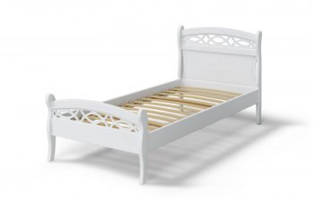 Кровать Натали массив береза + МДФ, белый (МЛК) в Ирбите - irbit.mebel-e96.ru