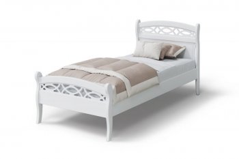 Кровать Натали массив береза + МДФ, белый (МЛК) в Ирбите - irbit.mebel-e96.ru