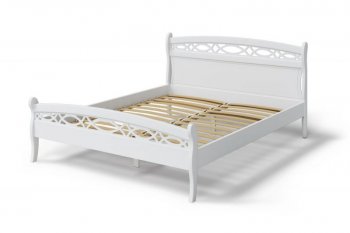 Кровать Натали массив береза + МДФ, белый (МЛК) в Ирбите - irbit.mebel-e96.ru