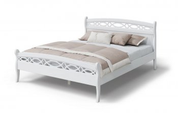 Кровать Натали массив береза + МДФ, белый (МЛК) в Ирбите - irbit.mebel-e96.ru