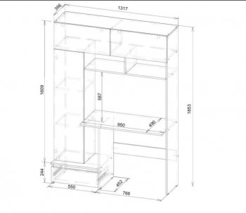 Стол компьютерный Некст-1 + Шкаф (СВ) в Ирбите - irbit.mebel-e96.ru
