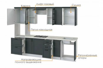 Кухонный гарнитур 3000 мм Николь-1 (Росток) в Ирбите - irbit.mebel-e96.ru