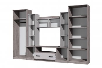 Стенка Николь-2 крафт серый/кашемир (Зарон) в Ирбите - irbit.mebel-e96.ru