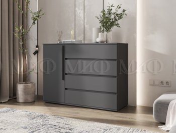 Комод 1 дверь 4 ящика (1200) Норд, графит (Миф) в Ирбите - irbit.mebel-e96.ru