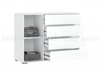Комод 1 дверь 4 ящика (1200) Норд,  белый (Миф) в Ирбите - irbit.mebel-e96.ru