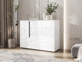 Комод 1 дверь 4 ящика (1200) Норд,  белый (Миф) в Ирбите - irbit.mebel-e96.ru