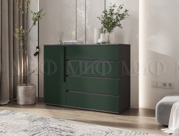 Комод 1 дверь 4 ящика (1200) Норд, графит/изумруд (Миф) в Ирбите - irbit.mebel-e96.ru