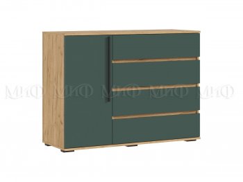 Комод 1 дверь 4 ящика (1200) Норд, крафт/изумруд (Миф) в Ирбите - irbit.mebel-e96.ru