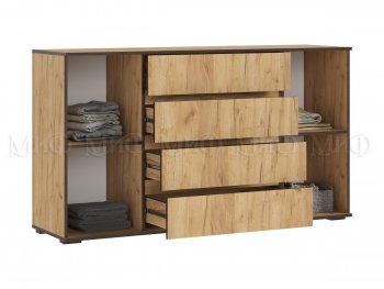 Комод 2 двери 4 ящика (1600) Норд, крафт (Миф) в Ирбите - irbit.mebel-e96.ru