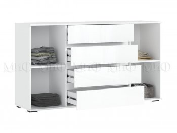 Комод 2 двери 4 ящика (1600) Норд, белый (Миф) в Ирбите - irbit.mebel-e96.ru