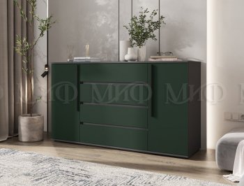 Комод 2 двери 4 ящика (1600) Норд, графит/изумруд (Миф) в Ирбите - irbit.mebel-e96.ru