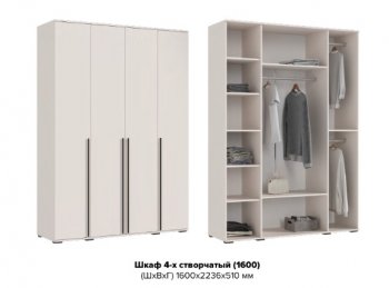 Шкаф 1600 мм 4-х створчатый Норд кашемир (Миф) в Ирбите - irbit.mebel-e96.ru