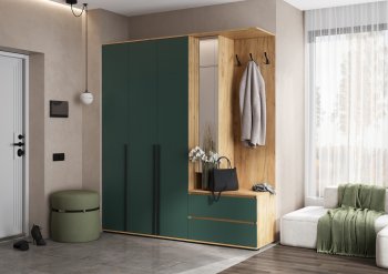 Прихожая Норд+Шкаф 1200, крафт/изумруд (Миф) в Ирбите - irbit.mebel-e96.ru