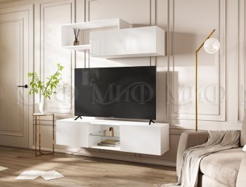 Стенка Норд-1 белый глянец (Миф) в Ирбите - irbit.mebel-e96.ru