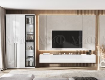 Стенка Норд белый глянец (Миф) в Ирбите - irbit.mebel-e96.ru