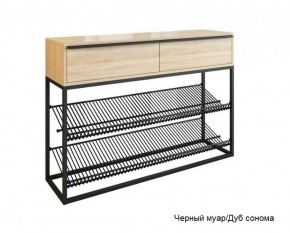 Обувница Крафт 2 (Черный муар/Дуб сонома) в Ирбите - irbit.mebel-e96.ru