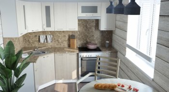 Кухонный гарнитур Ольга оптима 1 1300х2500 мм (Герда) в Ирбите - irbit.mebel-e96.ru