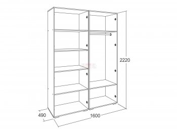 Шкаф 1600 мм Ольга-17 в Ирбите - irbit.mebel-e96.ru