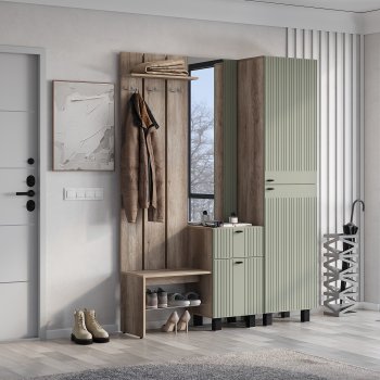 Прихожая Олива комп.1 шарли эвкалипт (БТС) в Ирбите - irbit.mebel-e96.ru