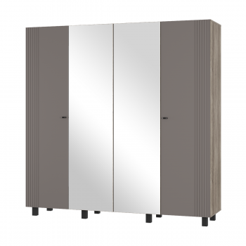 Шкаф 2000 мм 4-х створчатый Олива ШК-13 муссон софт (БТС) в Ирбите - irbit.mebel-e96.ru