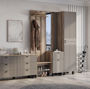 Прихожая Олива муссон софт, модульная (БТС) в Ирбите - irbit.mebel-e96.ru