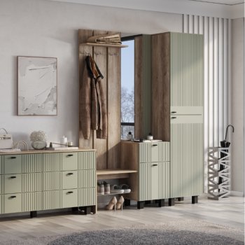 Прихожая Олива эвкалипт софт, модульная (БТС) в Ирбите - irbit.mebel-e96.ru