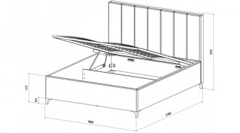 Кровать с ПМ Оливия Серый (Лин) в Ирбите - irbit.mebel-e96.ru