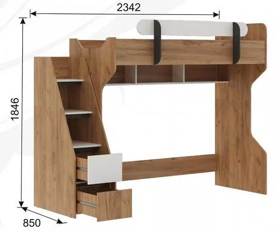 Кровать-чердак Омега-3 в Ирбите - irbit.mebel-e96.ru