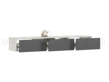 Стенка Оскар комп.2 крафт белый/графит (Миф) в Ирбите - irbit.mebel-e96.ru