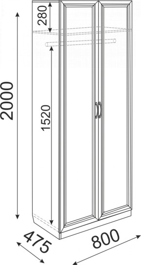 Шкаф Остин 800 мм №2 (Риннер) в Ирбите - irbit.mebel-e96.ru