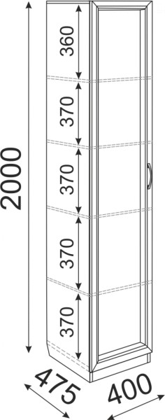 Пенал Остин М03 полки 400 (Риннер) в Ирбите - irbit.mebel-e96.ru