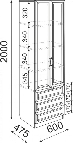 Шкаф с ящиками 600 Остин М04 (Риннер) в Ирбите - irbit.mebel-e96.ru