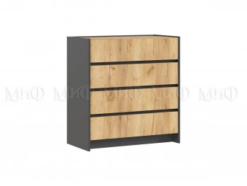 Комод 4ящ. Остин крафт/графит (Миф) в Ирбите - irbit.mebel-e96.ru | фото