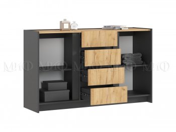 Комод 2дв.4ящ. Остин крафт/графит (Миф) в Ирбите - irbit.mebel-e96.ru