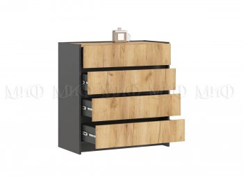 Комод 4ящ. Остин крафт/графит (Миф) в Ирбите - irbit.mebel-e96.ru