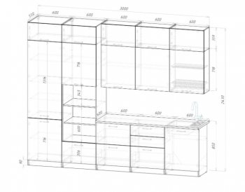 Кухонный гарнитур Парма 3000 мм (Герда) в Ирбите - irbit.mebel-e96.ru