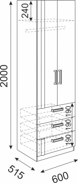 Шкаф с ящиками Волкер М4 (Риннер) в Ирбите - irbit.mebel-e96.ru