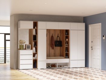 Прихожая Прага модульная, белый (Handis) в Ирбите - irbit.mebel-e96.ru
