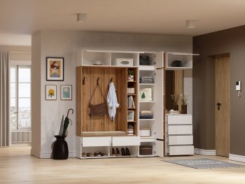 Прихожая Прага модульная, белый (Handis) в Ирбите - irbit.mebel-e96.ru